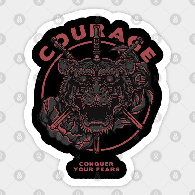 Conquer Your Fear Sticker by elpizzaloco